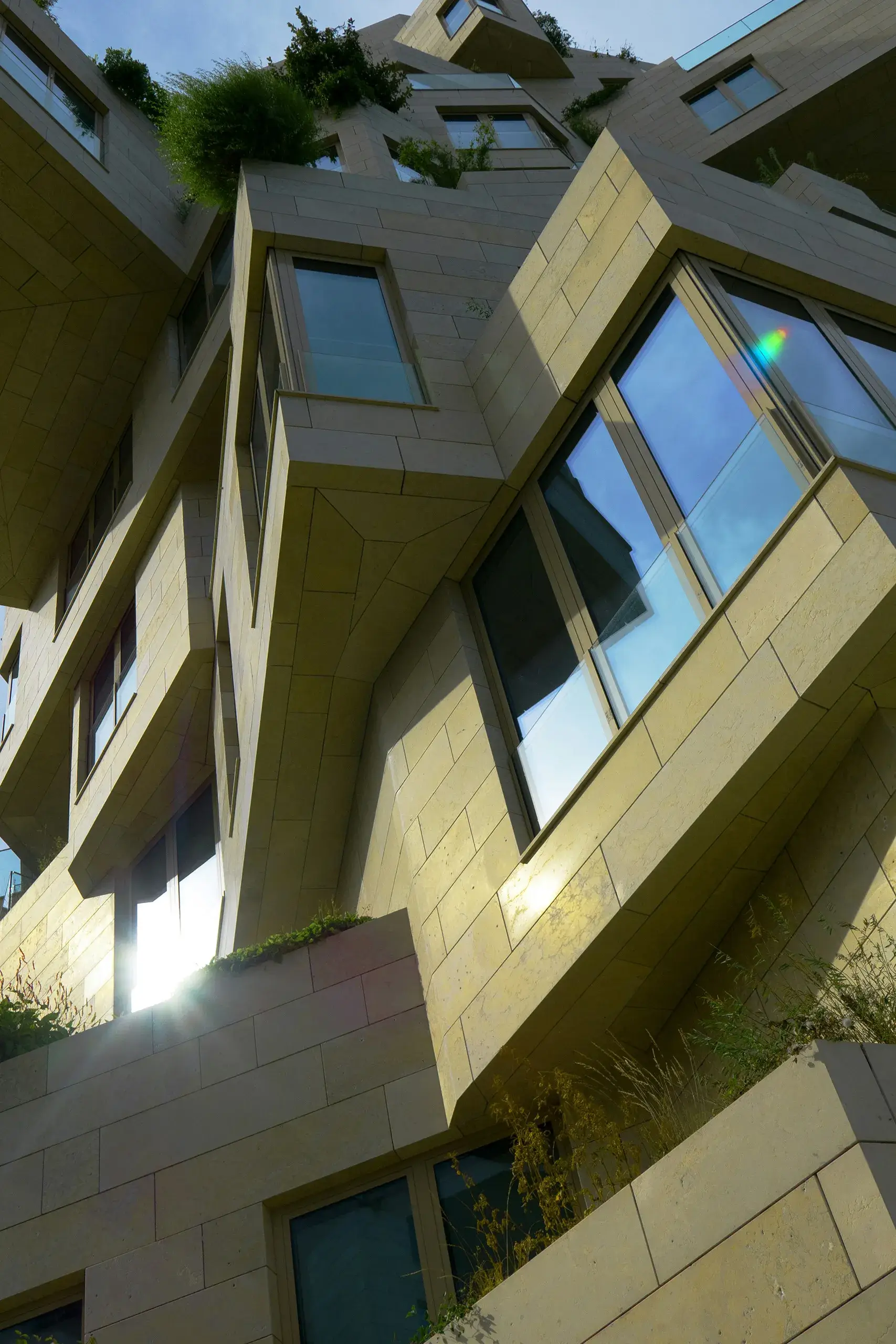 Exterior of contemporary apartment complex